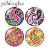 Round Leaf Pattern Flat Back Glass Cabochons for Jewelry Making