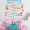 Inspirational slogan wall stickers featuring positive messages like You are Creative and You are Loved on a white wall.