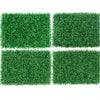 Four square panels of dense green artificial grass hedge for privacy and decoration