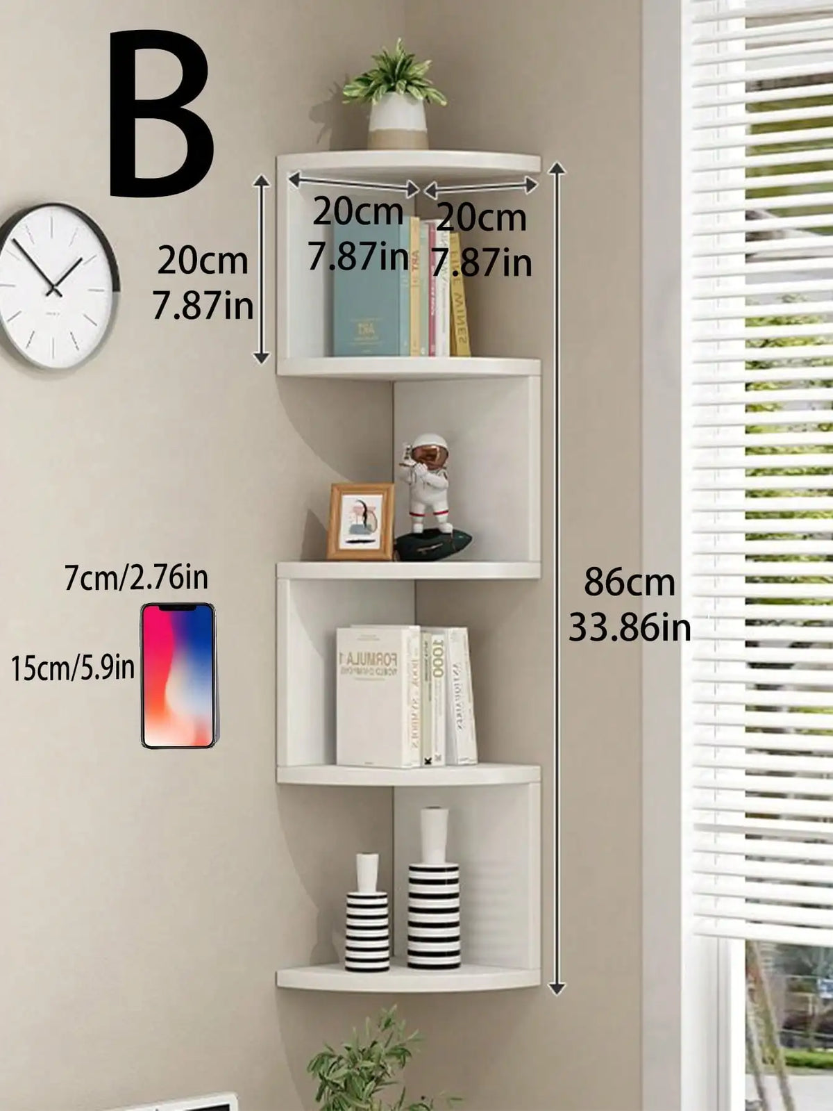 Corner Floating Wooden Wall Shelves for Home Decor