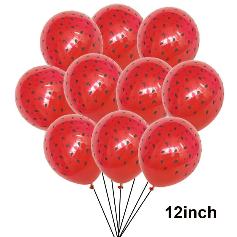 Un bouquet de ballons en papier d'orange rouges à watermelon, 30 cm chacun.