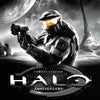 A dark, gritty image of a soldier in tactical gear aiming a firearm against a large moon, featuring the Halo Anniversary logo