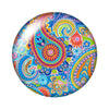 Round Leaf Pattern Flat Back Glass Cabochons for Jewelry Making