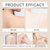 Comparison images showing the before and after effects of a body massage oil on skin texture and moisture.