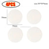 Four white silicone door stoppers or bumpers, each measuring 50mm in diameter and 8mm thick.