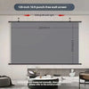 A large 120-inch 16:9 punch-free wall screen is shown mounted on a wall, with dimensions marked.