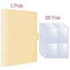 A set of 25 clear plastic photo cards in a binder format with a light yellow cover.