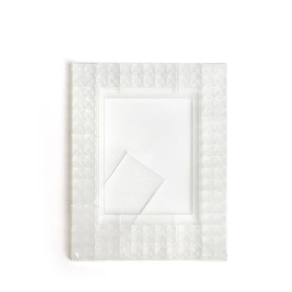 A white mini film frame with a square opening, designed to hold instant photos.