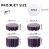 Purple folding dessert table cupcake display stand with multiple sizes shown in various angles