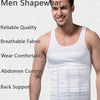 A man wearing a white seamless compression tank top demonstrating its fit and support.