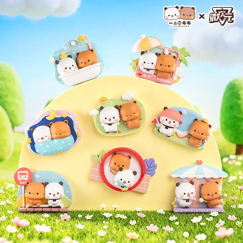 A collection of cute animal-themed fridge magnets featuring bears and white animals in various colors and designs.