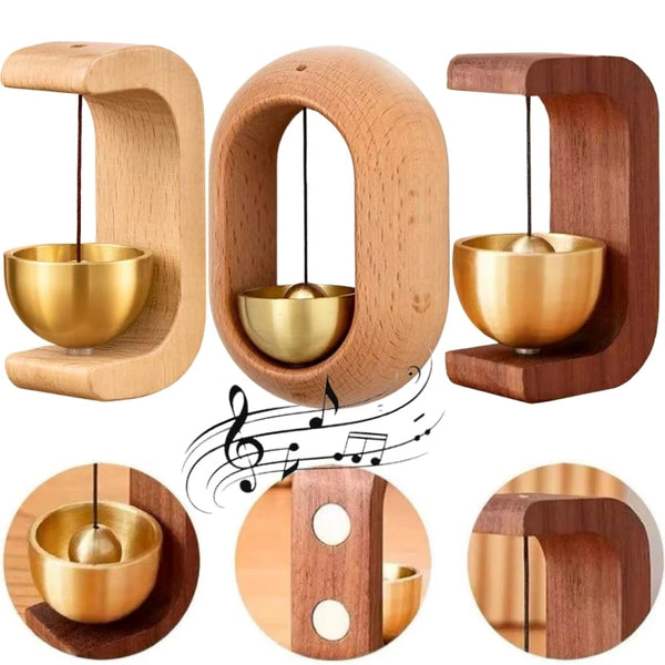 Magnetic Wooden Door Bell with Hanging Wind Chime