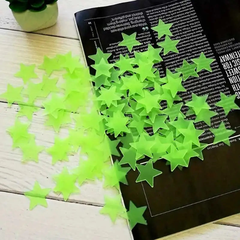 Glow-in-the-Dark Star Wall Stickers (100 Pack)