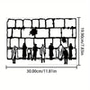 Diagramm einer dekorativen Metallgitterbegrenzung mit Menschen im Inneren.