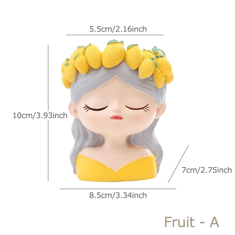 Resin Cartoon Girl Flower Planter