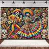 Day of the Dead Skeleton & Floral Backdrop for Party Photo Booth