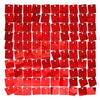 Red iridescent sequin shimmer wall panels used as a sparkling backdrop for celebrations