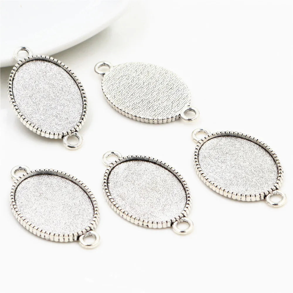 Vintage Style Cameo Pendant Bases with Ornate Gold or Silver Finish