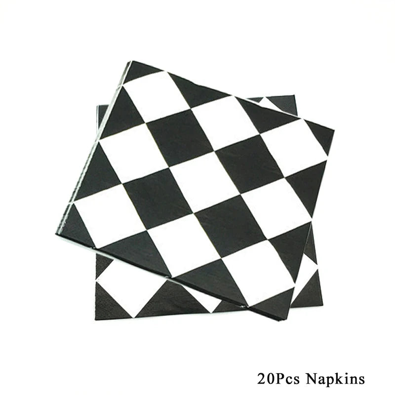 Checkered Racing Flag Toothpicks for Cupcakes & Party Decor