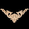 Set of two oak wood corner carvings featuring European branch and crown decorative motifs