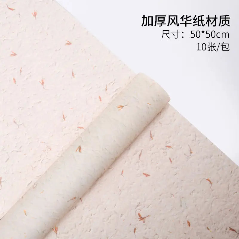 Roll of light pink flower petal decorative packaging paper for gifts and weddings