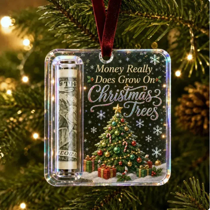 Crystal Clear Christmas Cash Gift Holder Ornaments