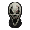 A realistic horror mesh balaclava mask with a skull face and blood splatter details.