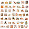 A collection of 25 cute ghost and book designs featuring autumn themes for a sticker pack.