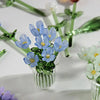 Hand-Blown Glass Flower Bouquet with Vase