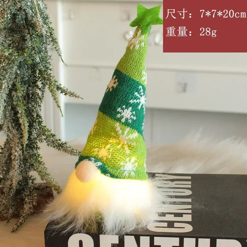LED Gnome Christmas Ornaments – Soft Plush Hanging Decor