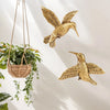 Golden Hummingbird Wall Art Décor