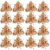 Glitter Christmas Flower Ornaments with Clips (Set of 5)
