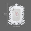 White European-style resin photo frame with a decorative scroll border and a pink rose design.