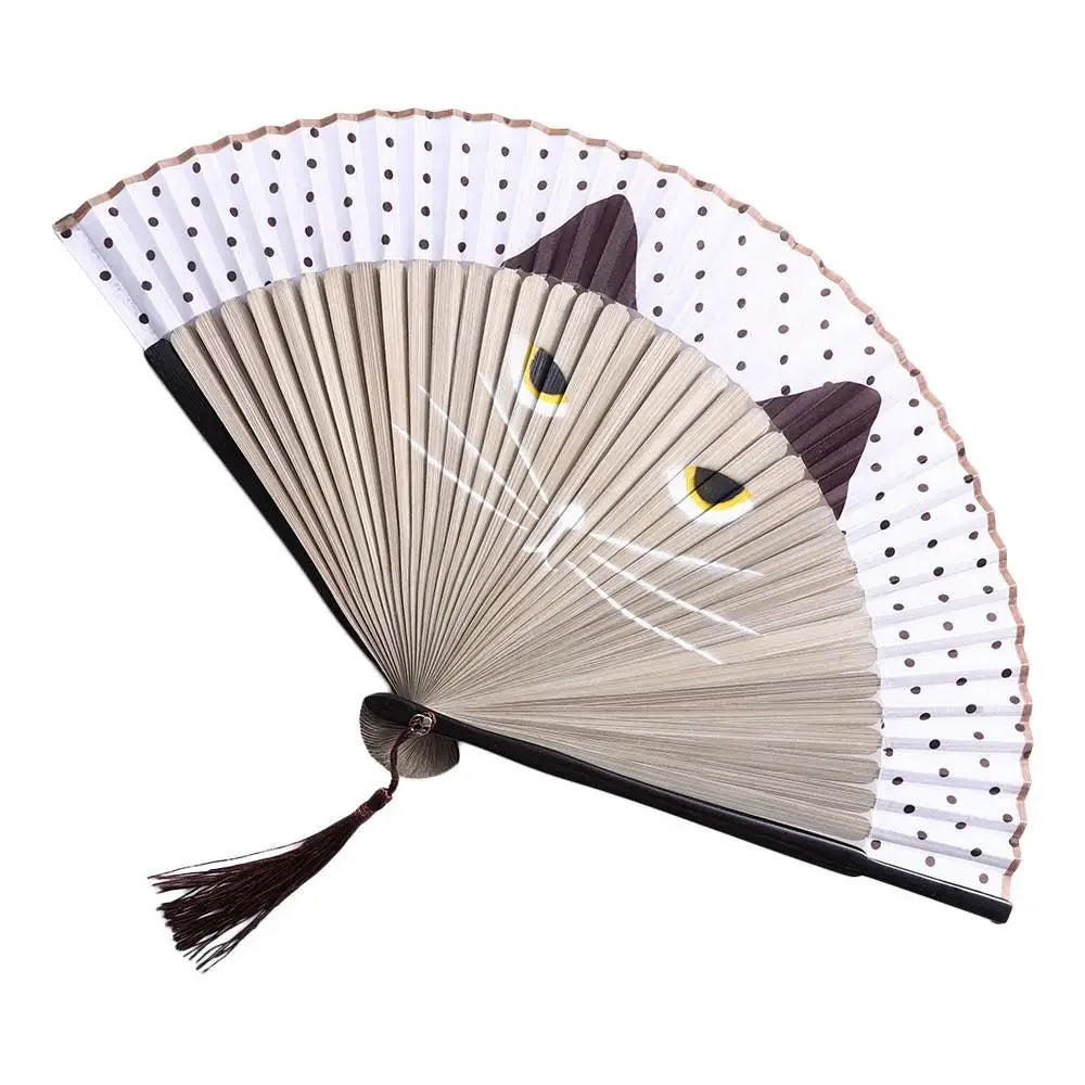 Vintage Lace Folding Hand Fan with Tassels