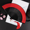 Traditional Bamboo Folding Fan with Solid Color Design