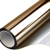 A close-up view of a roll of bronze privacy window film for sun protection and insulation.