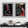 Two framed canvas wall art pieces featuring Michael Jordan performing a slam dunk.