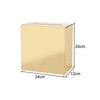 A rectangular gold-colored acrylic gift box with dimensions 24cm by 12cm.