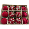 Burgundy Christmas Ornament Set with Silk Bows