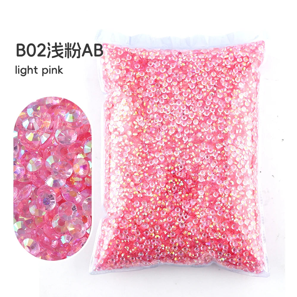 Bag of light pink BO2 AB resin rhinestones for crafting
