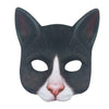 Máscara de mitad de cara de gato blanco y negro para cosplay de fiesta