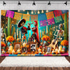 Day of the Dead Skeleton & Floral Backdrop for Party Photo Booth