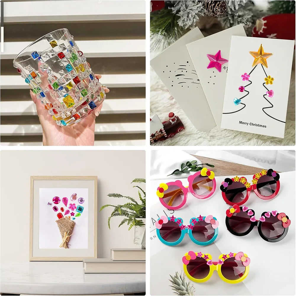 Self-Adhesive Rhinestone Gem Stickers – Multicolor Crystal Craft & Beauty Decor