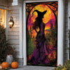 Elegant Purple & Orange Halloween Witch Banner for Indoor/Outdoor Decor