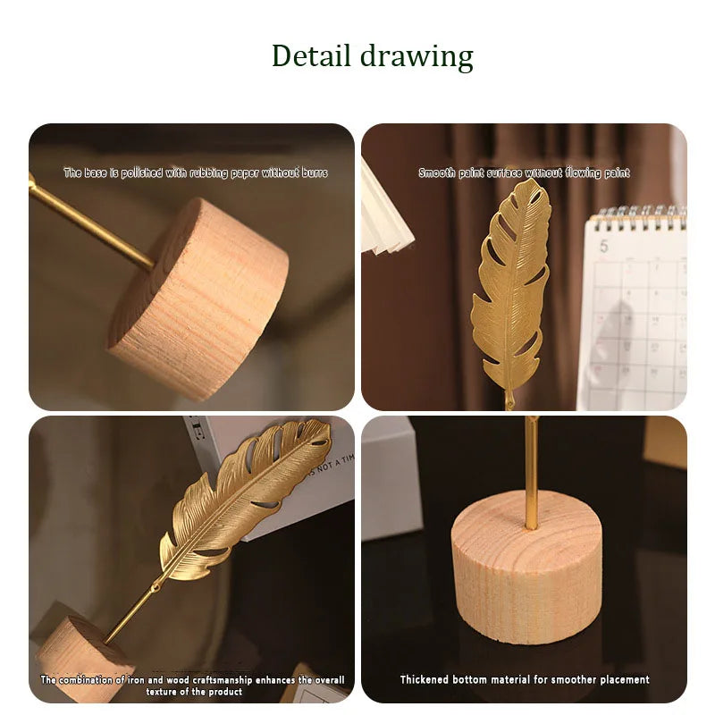 Detail drawing showing the process of making a golden ginkgo leaf metal decorative sculpture from wood and iron.