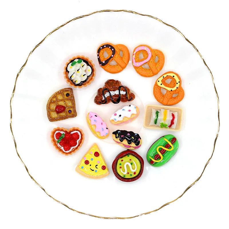 Miniature Dollhouse Food Set with Snacks, Cakes, Drinks & Wine