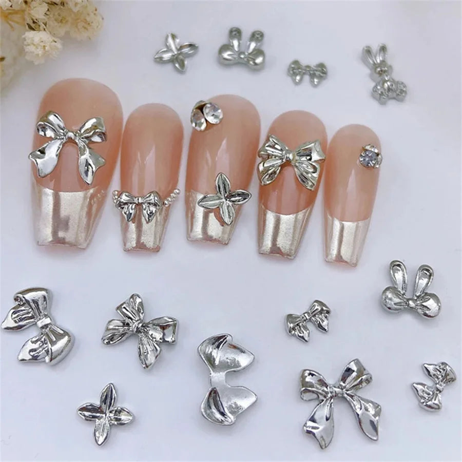 Gold Bowknot Nail Art Charms (50-Pack)