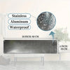 A rectangular metal sign featuring stainless aluminum construction, waterproof coating, and a decorative finish.