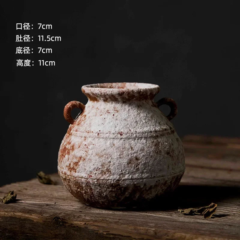 Mottled Ceramic Flower Vase – Antique Style Home Decor
