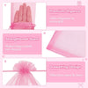 Pink organza drawstring gift bags showing elegant texture and design details